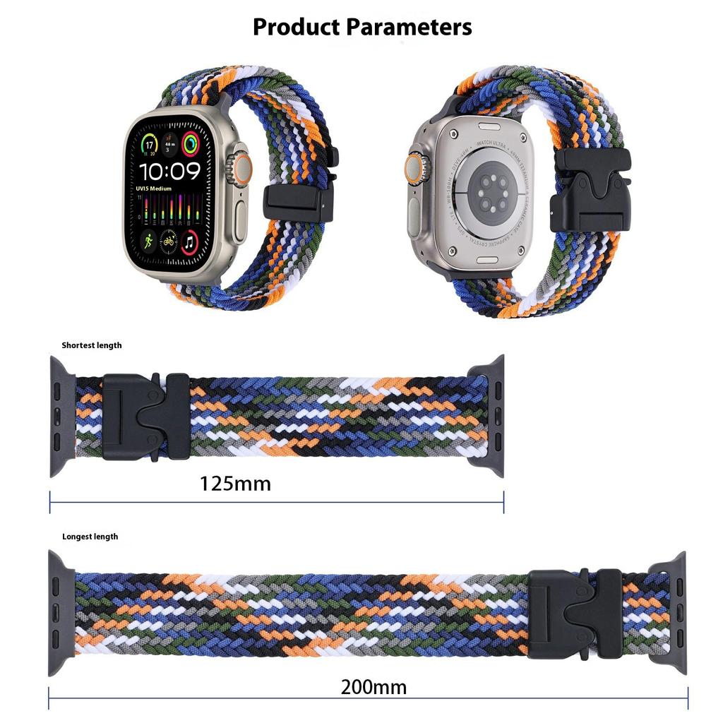 Wrist Strap for Apple Watch Series 10 9 8 7 SE 6 5 4 3 2 1 42mm 41mm 40mm 38mm Parachute Buckle Nylon Braided Watch Band