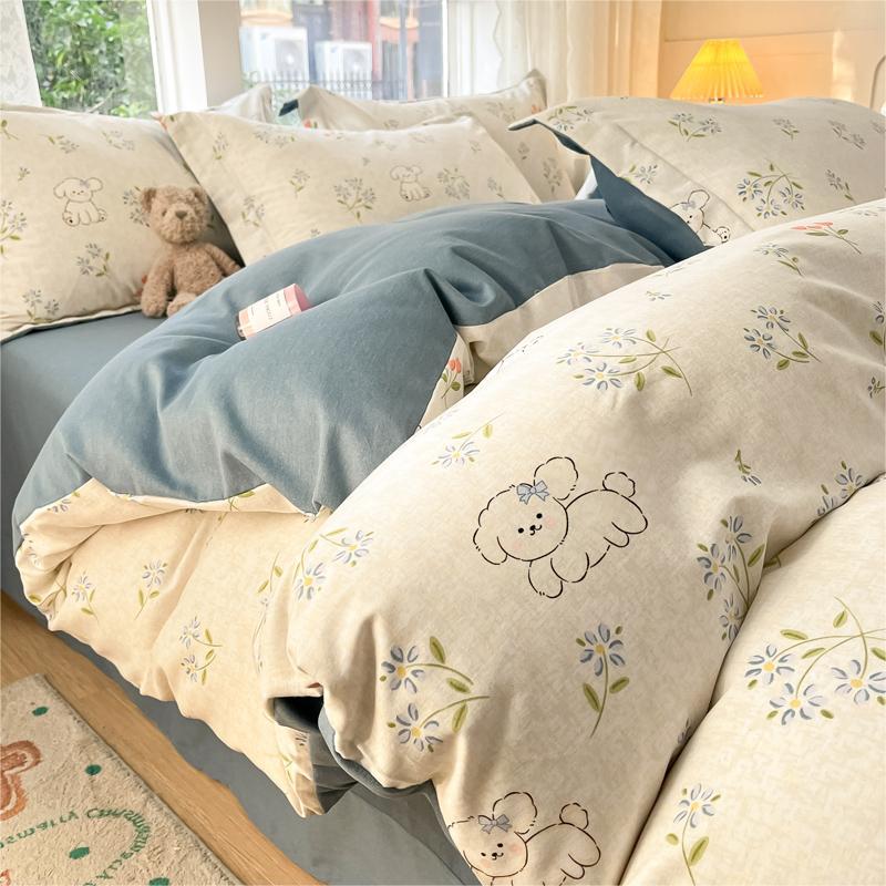 Утолщенный комплект из четырех предметов, пододеяльник, простыня, комплект из трех предметов для односпальной кровати в общежитии
