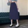 Autumn Winter Pleated Skirt Elastic High Waist Calf-Length Casual Loose Skirt Elegant Ladies Solid Color Long Skirt Women Clothing Streetwear