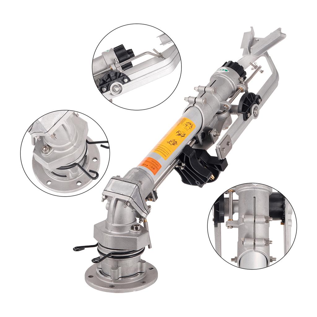 50 Turbo Worm Spray Gun Vertical Rocker Arm 63m Long Range Uniform Spraying Water 360Degree Rotation Flange Connection Sprinkler