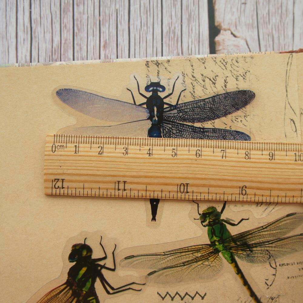 30 шт., тема насекомых, стрекозы в летнем стиле, ПВХ наклейка, скрапбукинг, сделай сам, подарочная упаковка, этикетка, декоративная бирка