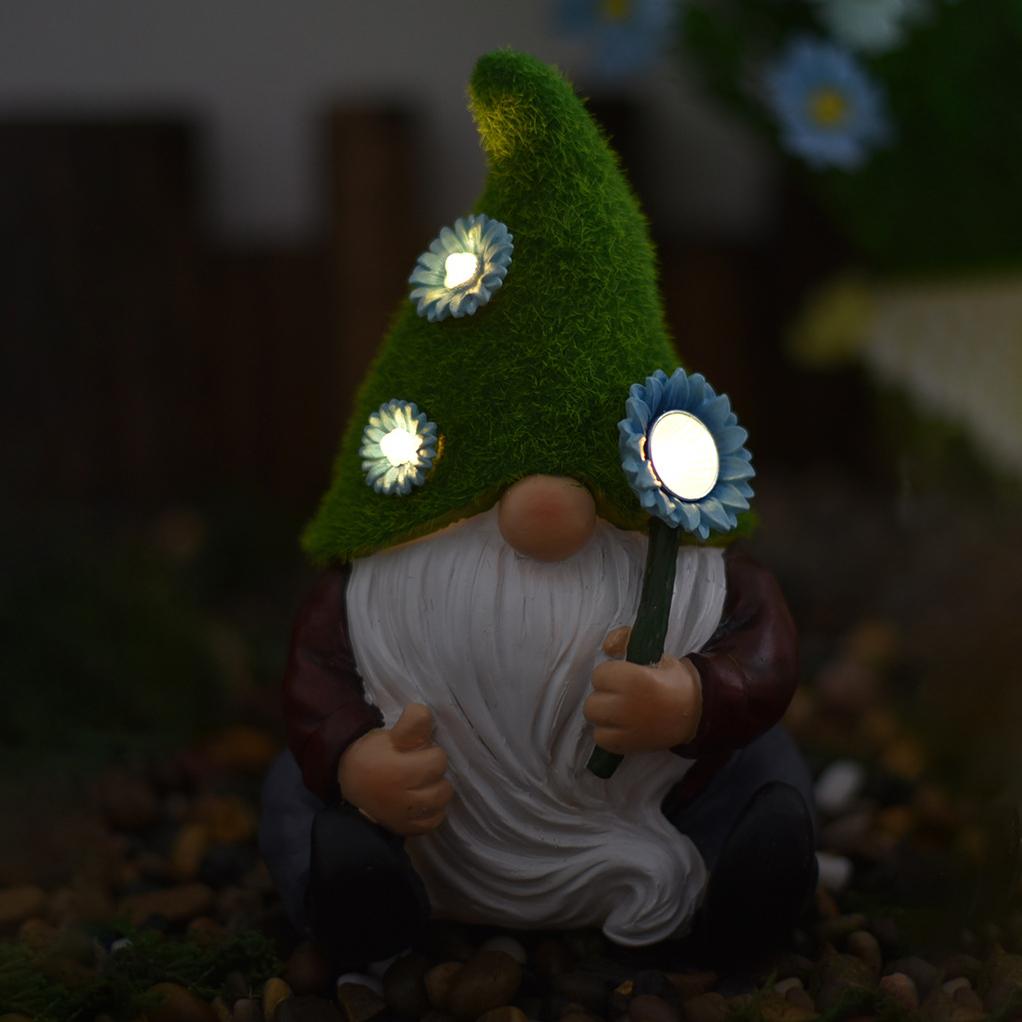 Открытый солнечный садовый орнамент гном карлик патио украшения изделия из смолы садовые фонари