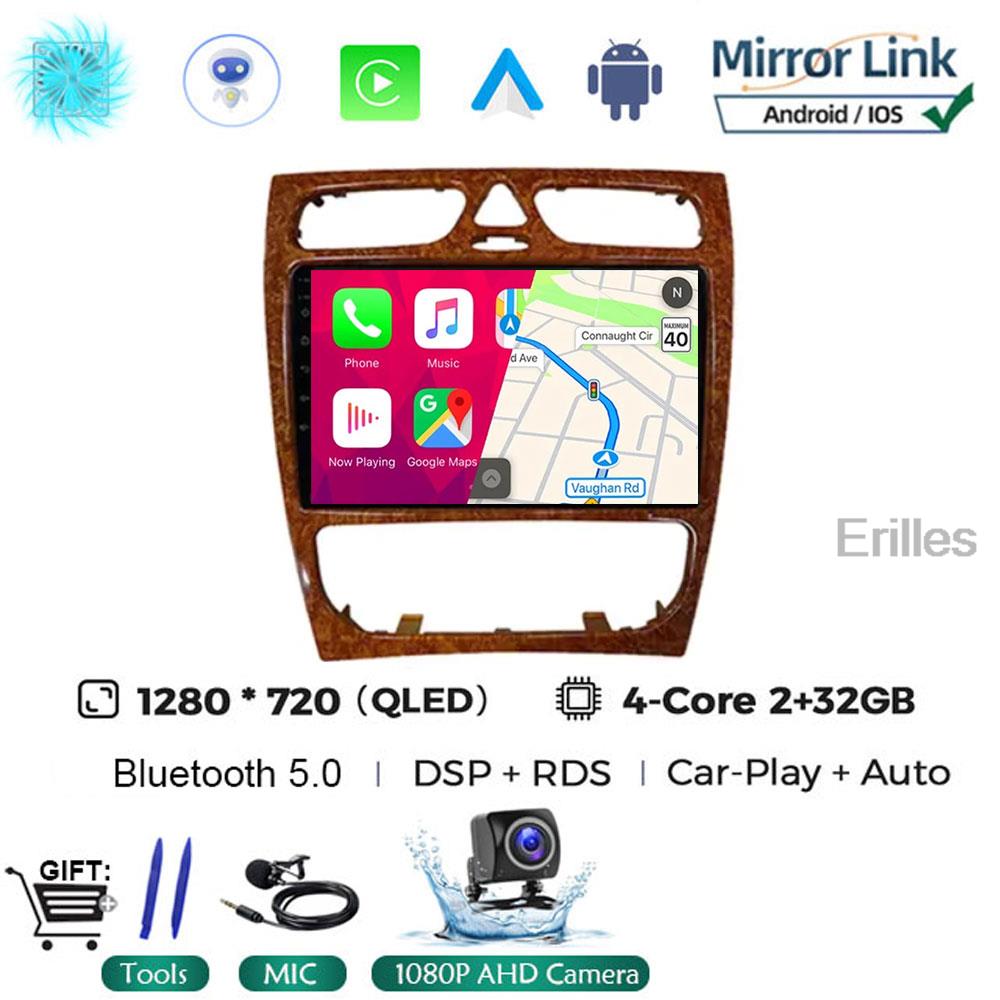 Автомобильное радио Android 14 для Mercedes Benz C Class W203 C200 C320 C350 CLK W209 2002 - 2005 Автомобильный стерео мультимедийный проигрыватель без DVD