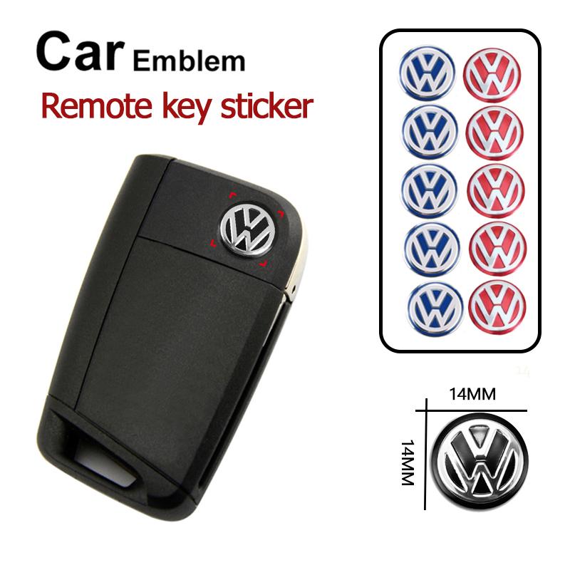 5/10Pcs 14MM Car Remote Key Badge Emblem Metal Logo Stickers For VW GTI Polo Golf Passat Tiguan Arteon Touareg CC Taigo Caddy Je zk0