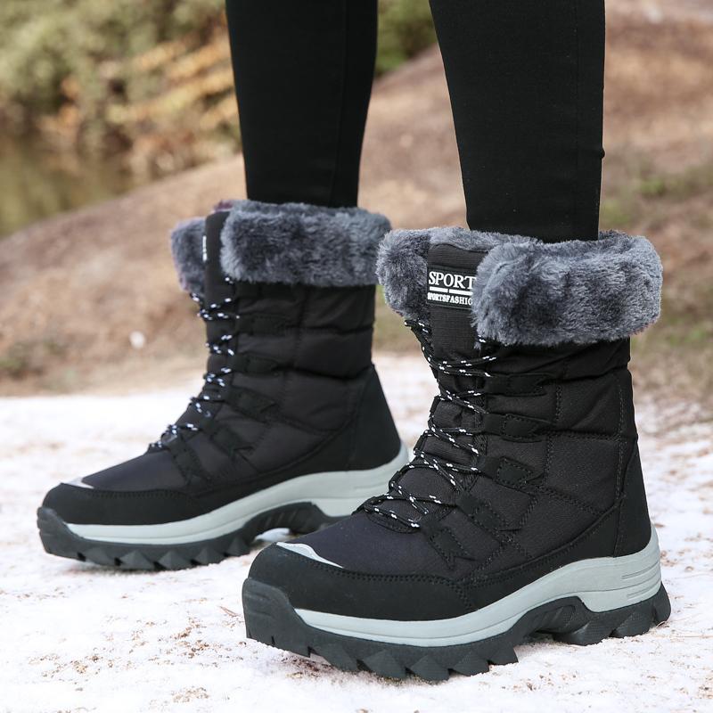 Winter Plus Plush Thick Warm High Top Snow Boots Cotton Boots Women's Shoes Casual Outdoor Cotton Boots