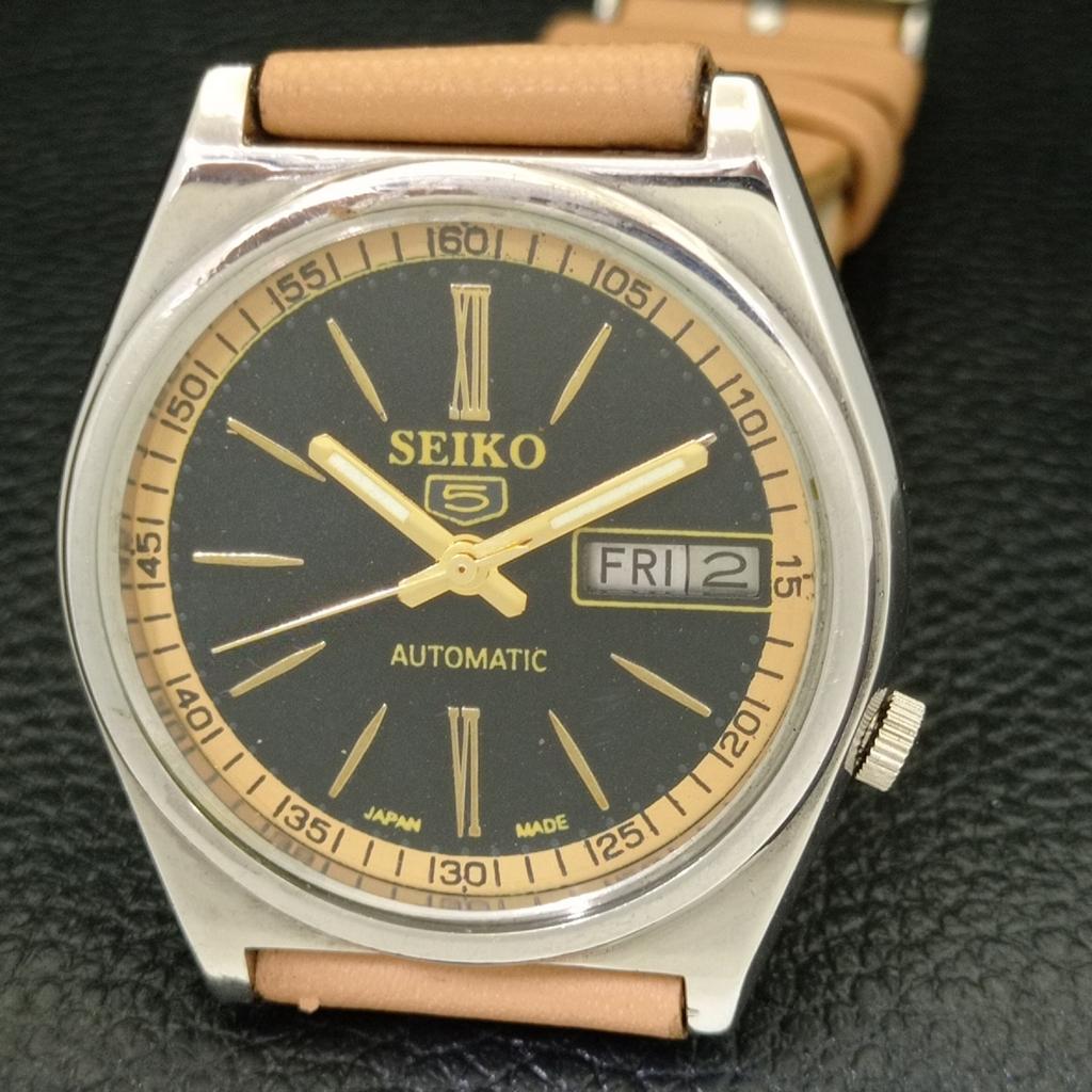 Б/У винтажные мужские часы SEIKO 5 AUTOMATIC JAPAN с черным циферблатом a434950-2 R122-a434950