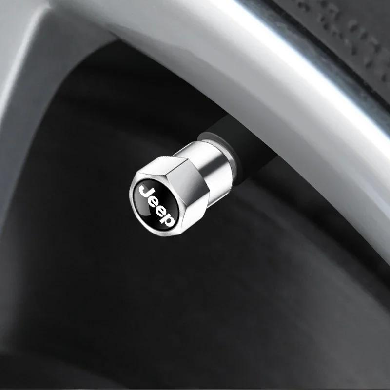 Для Jeep 4 шт. Металлические колпачки на ниппель колеса автомобиля, защитные чехлы на стержень, аксессуары для Jeep Cherokee Wrangler Compass Patriot Renegad