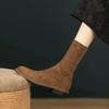 Suede Women's Slim Ankle Boots Fashionable Slip-On Women's Elegant Flat Heel Short Boots Casual Street Style Women's Boots