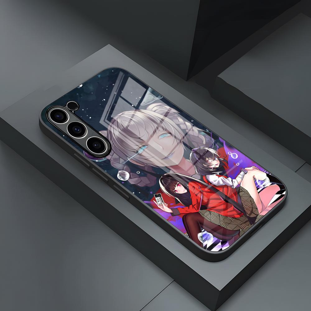 Чехол для телефона Kakegurui Midari для S24 Ultra Samsung S23 S22 S20 Fe S21 Plus Galaxy A54 A34 A24 A53 A13 A13 A16 Стеклянная крышка