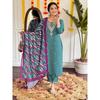 Indian Women Kurti Pant Dupatta Set Party Wear Bollywood Top Tunic Salwar Suit SC-2314