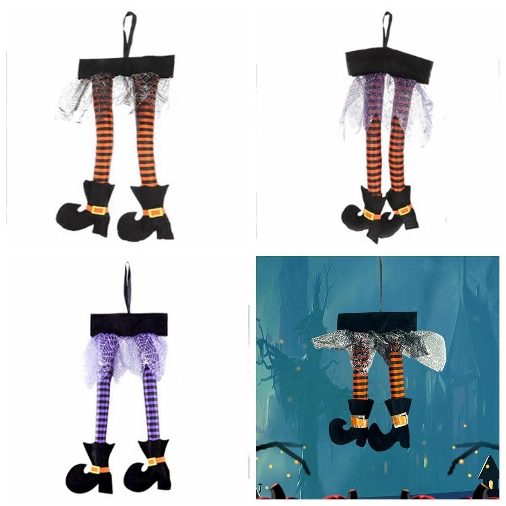 Creative Long Leg Halloween Hanging Witch Legs High Heel Witch Legs Witch Legs Ornament Polyester With a Hanging Rope KTV
