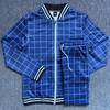 2024 New European and American Fashion Trend Sports and Leisure Set Men's Striped Checkered Zipper Jacket Coat Slim Fit