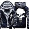 Coat Skull Punisher Zipper Unisex Jacket Sweatshirts Hoodie Thicken