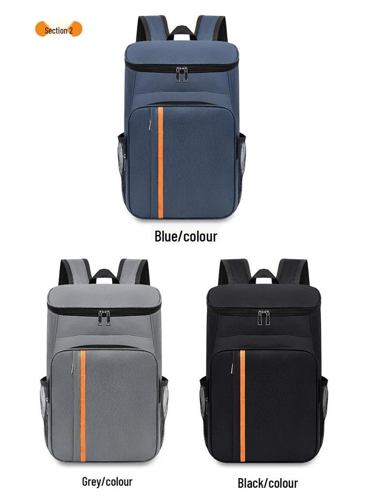 Men's Double Shoulder Casual Backpack - High-End, Insulated, Large Capacity, Lightweight, Thickened, Water-Repellent Travel and Picnic Bag