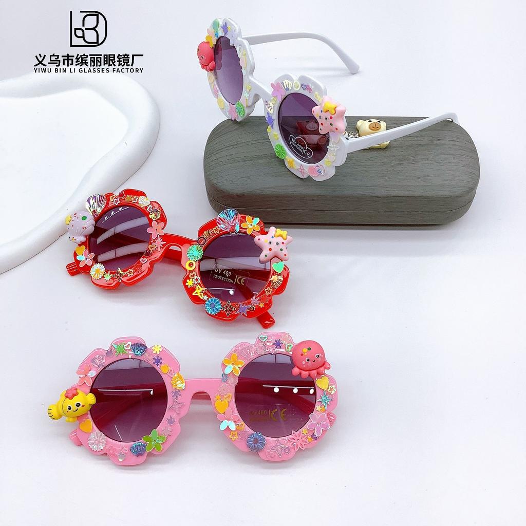 Fashion Children'S Sunglasses Boys And Girls Diy Cute Starfish Glasses Children'S Versatile Sunscreen Sunglasses