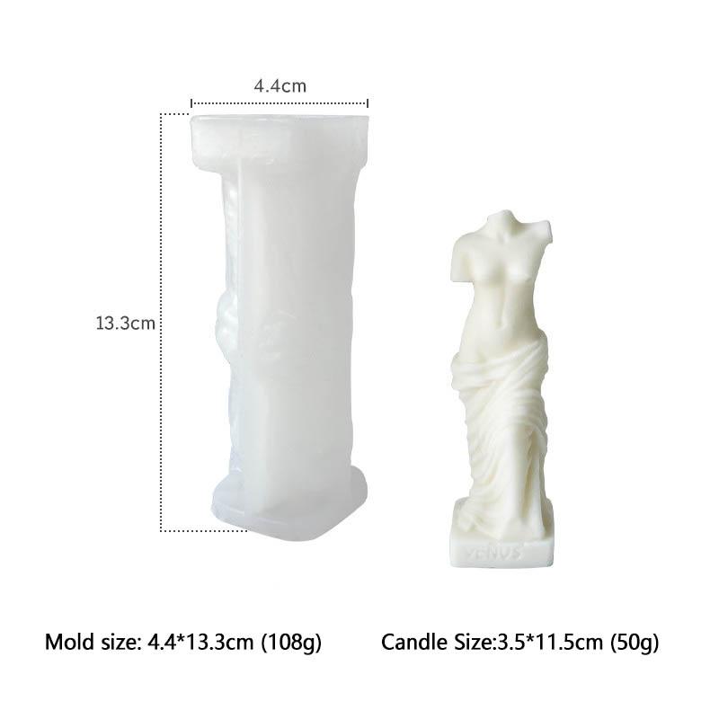 Сделай сам Классическая римская колонна Силиконовая форма для свечей 3D Статуя Венеры Тело Ароматерапия Мыло Гипс Эпоксидная смола Форма для подарков Декор