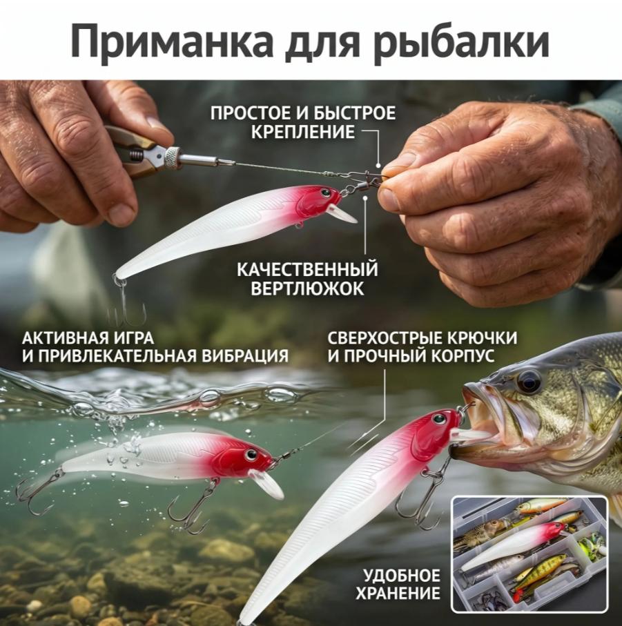 Caperlan Tolson 120 Fishing Lure, 120mm, 14.2g, Red/White