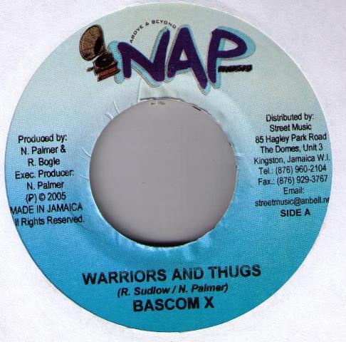 7-дюймовая пластинка BASCOM X Warriors And Thugs NONE NAP Musiq 2005 Ямайка Регги Ска Даб Б/у