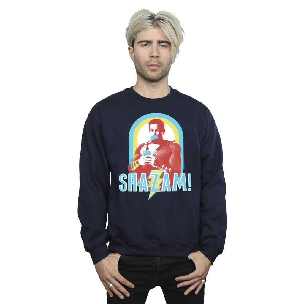 DC Comics Mens Shazam Buble Gum Frame Sweatshirt