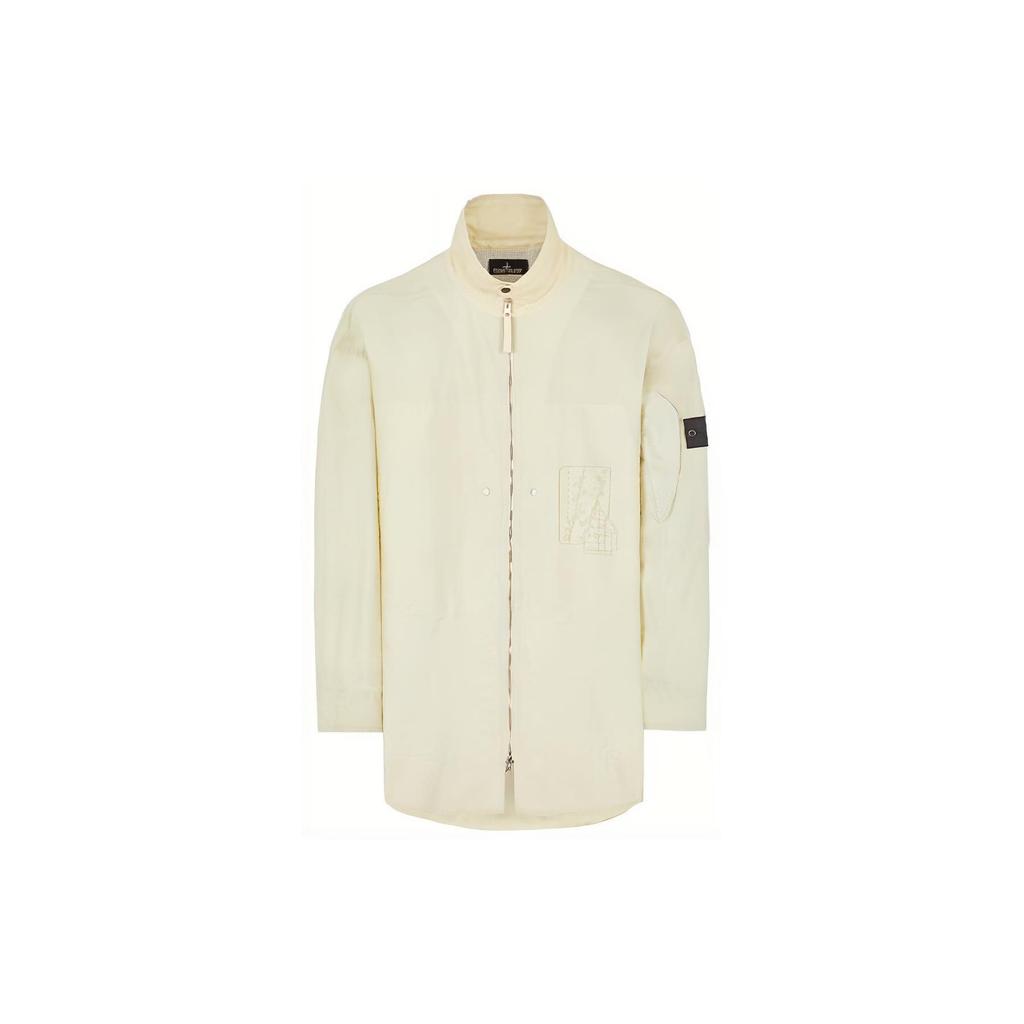 Stone Island Shadow Project Series Ss23 Stand Collar Left Sleeve Hidden Logo Badge Zip Front Long Sleeve Shirt Men shirts 781910522-V2035