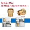 1Pcs 3/8" 1/4" M14 M18 M22 Thread Hose Connector Transitional Joints  for High Pressure Washer Torch