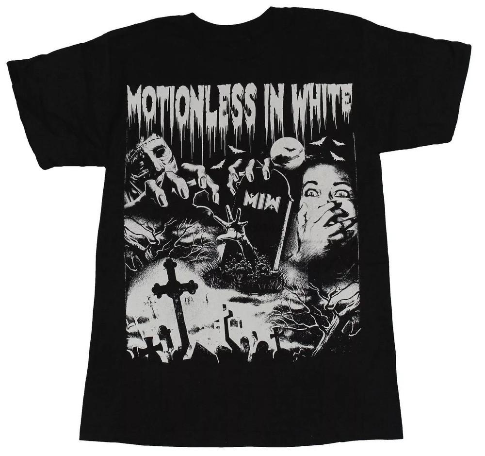 MOTIONLESS IN WHITE Band Grave Halloween BLACK Full Size Unisex T-Shirt