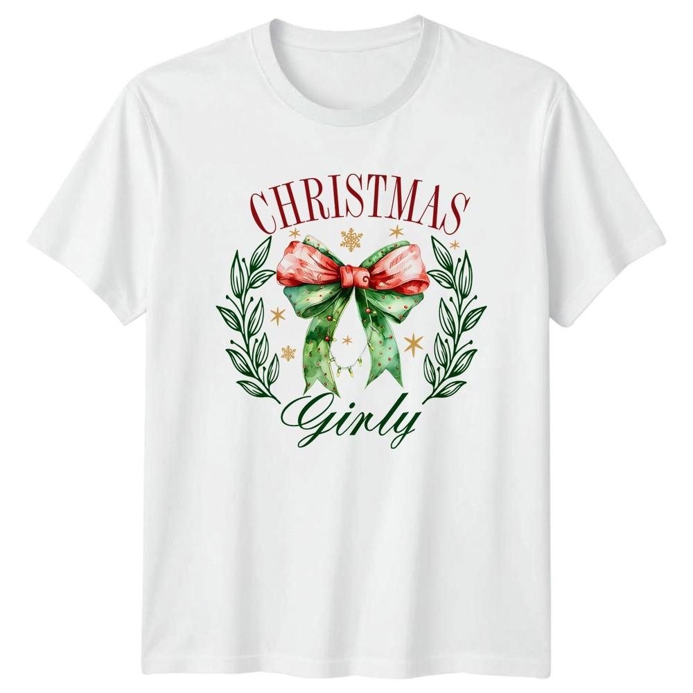 Christmas Girly Christmas Holidays Bow Unisexs TShirt Unisexs Graphic Tee