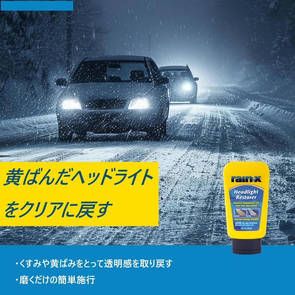 Rain-X Headlight Restorer 148ml 800001810 - Headlights, Visors, Taillights, Etc., Clear Resin Parts, Surface Fogging, Yellowing Remover