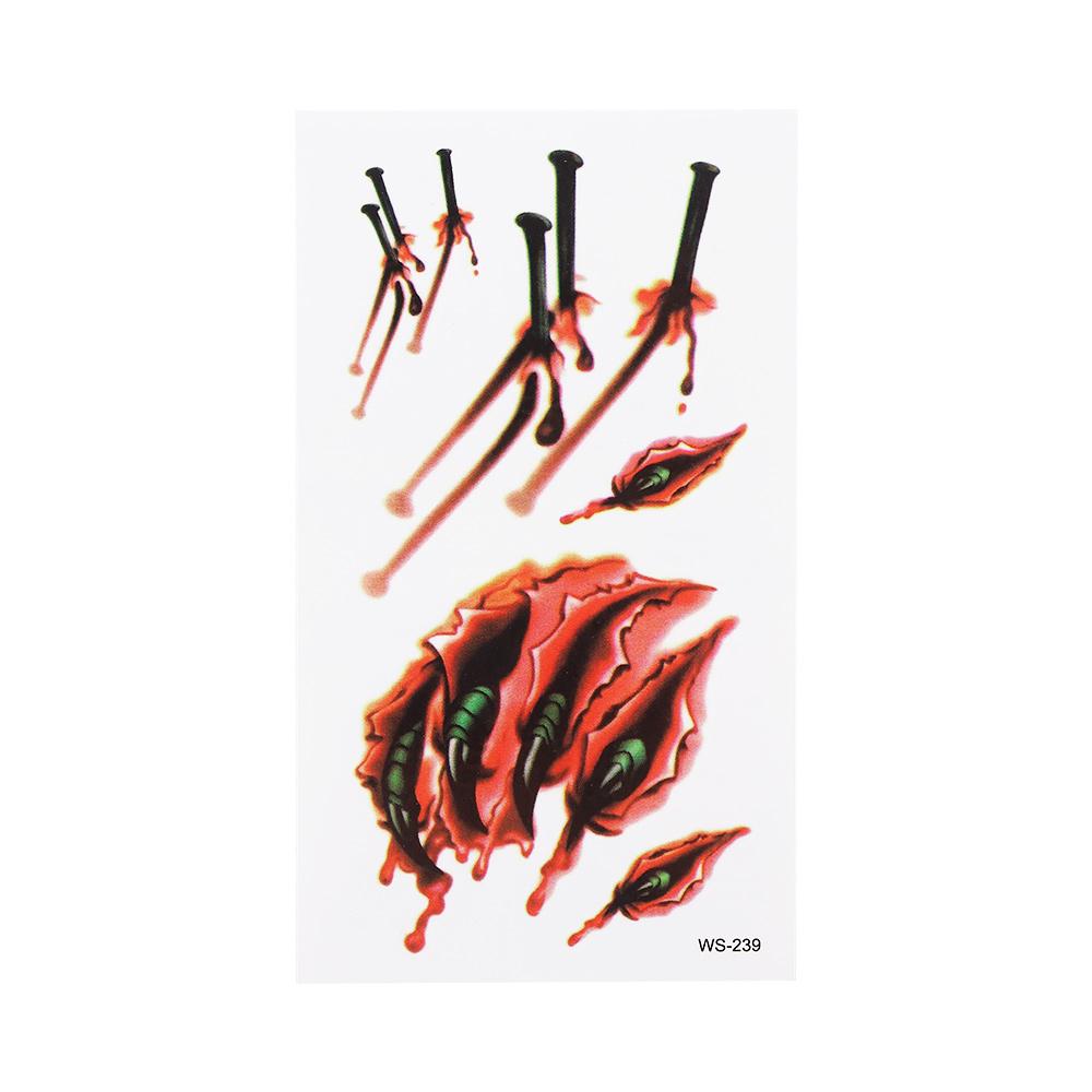 Horror Wound Party Body Art Horror Scar Halloween Tattoo Stickers Fake Tattoo Temporary Tattoos