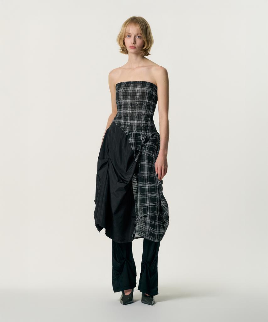 Kimjisu Dozi - Smocking Draped Dress_Black