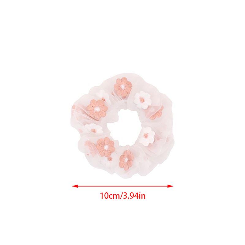 Новые органза веревка для волос вышитые цветы лесная система резинки для волос хвост прозрачный тюль романтический розовый синий аксессуары для волос