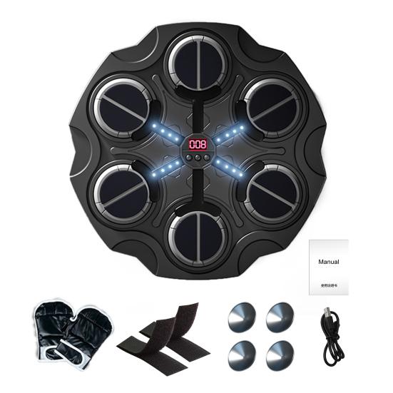 Музыкальная мишень для бокса со световым эффектом, совместимая с Bluetooth-соединением, регулируемая скорость, сложная тренировка, электронное оборудование для тренировки ударов