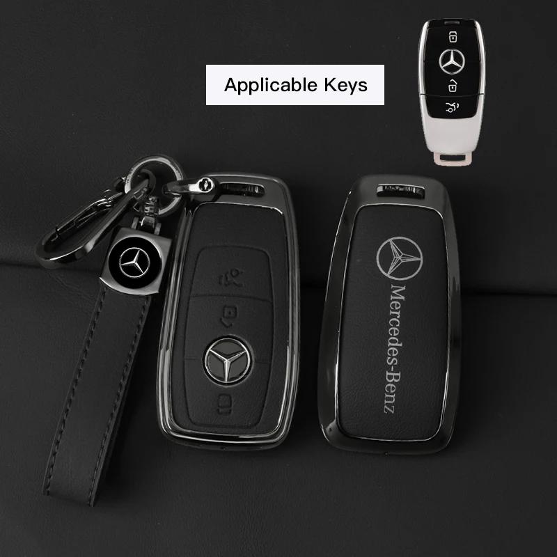FIQ4 Hot 2025 Leather Car Key Full Case Protection Cover Shell Holder For Mercedes Benz AMG W204 W205 W203 W210 W211 W212 W124 W126 W
