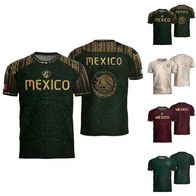 Мужская повседневная футболка с коротким рукавом Принт с буквами Mexico Круглый вырез Легкая дышащая ткань Удобный крой