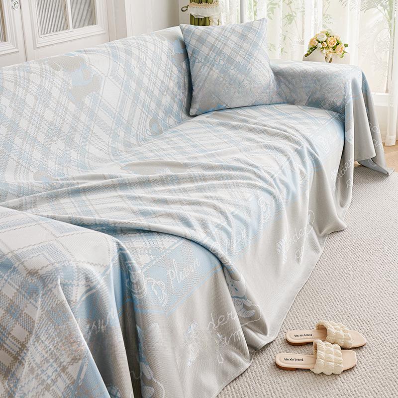 Летний прохладный ледяной шелковый диванный полотенце все включено чехол для дивана пылезащитный чехол для гостиной цельный диванный чехол ткань подушка