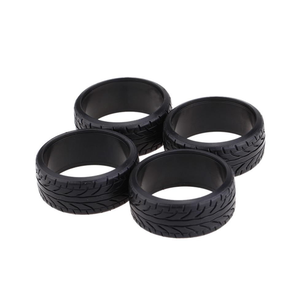 4 Pcs Plastic Hard Grain Drift Wheels Textured Surface Replacement Part Racing Enthusiasts