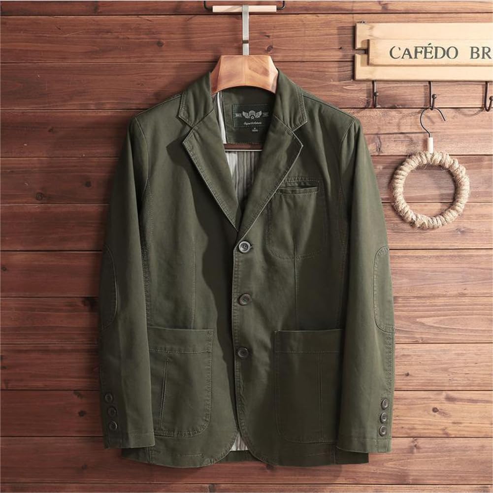 Блейзер, пиджак, пиджак, пиджак, пиджак, пиджак, формальный, тонкий, простой, деловой, повседневный, для поездок на работу, большой размер HS29, военный [ZANBANG] для мужчин, для мужчин (2XL, зеленый)