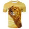 New Cool Lion Graphic 3D Men's T Shirt Unisex Fashion Animal Oversized Shirt O'Neck Breathable Short Sleeve Casual Tops & Tees
