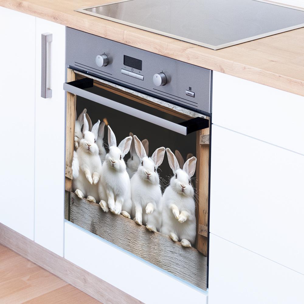 Милый маленький белый кролик кухонный шкаф домашний фон ландшафтный дизайн декоративные настенные наклейки