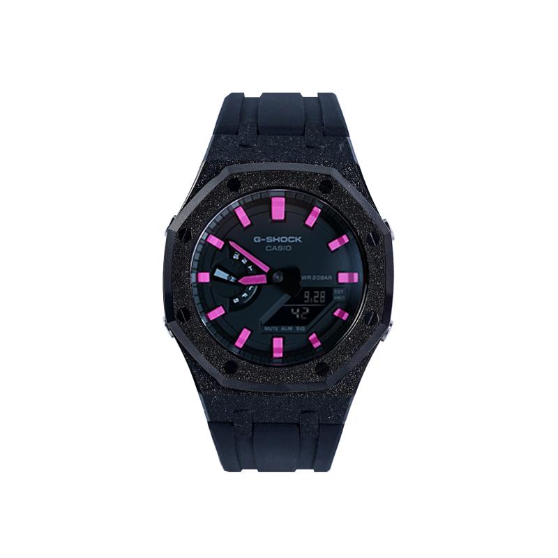 CASIO Men Liquid Crystal,Analog Dual Display Series Black Watch GA-2100-7A(Watch8--)
