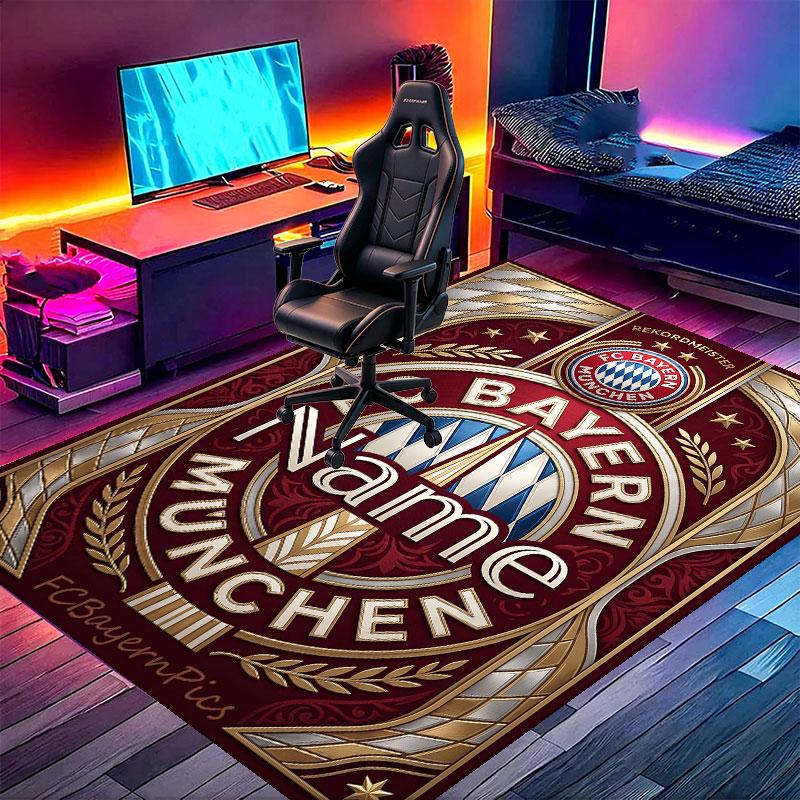 Custom Name Personalized FC Bayern Munich Print Carpet, Versatile Home Decor Rug, for Playroom, Apartment, Balcony, Entryway, Hallway Gift