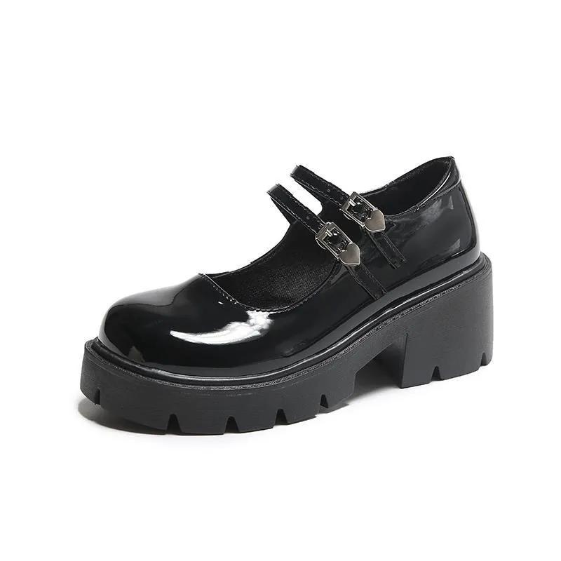 Туфли Mary Jane Small Leather, женские мокасины на толстой подошве, ретро-лакированные туфли на высоком каблуке в японском стиле JK Uniform Single Shoes