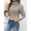 Women's High Collar Sweater - Soft Elastic Pullover, Essential Solid Color Top for Autumn and Winter, Hand Washed, Comfortable and Fitted