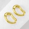 18K Plated D-Ring Pea-shaped Spring Clasp for Bracelet Making Brass Buckle Clasp Carabiner Locks for Jewelry Making Accessories