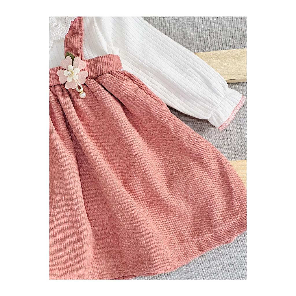 Сезонное платье с кружевным воротником и текстурой для маленьких девочек, платье на день рождения и для особых случаев