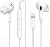 Wired Earphones for iPhone New Edition MFi Genuine iPhone Compatible Lightning Earphones Lightning Easy Connection Stereo Earphones with Microphone