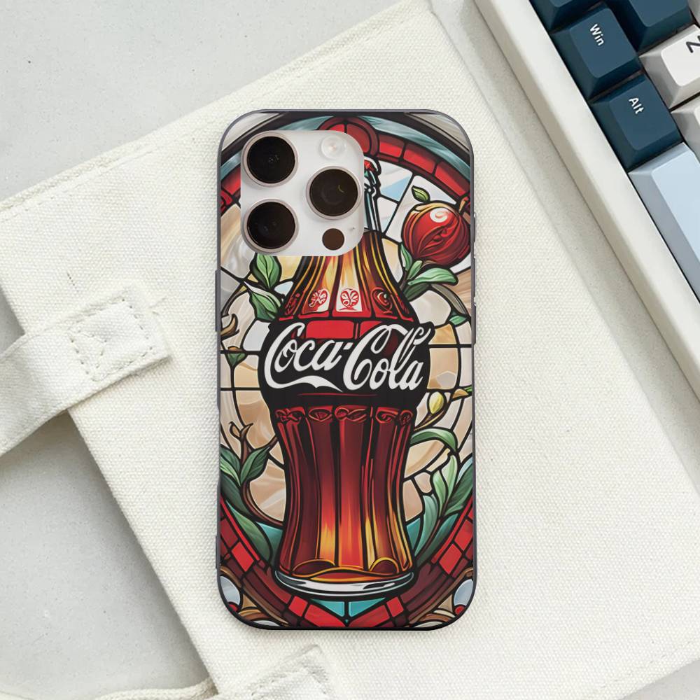 C-CocaS-Модный чехол для телефона с рисунком Колы для IPhone 17 16 15 14 13 12 11 ProMax Plus Волнистый чехол Ударопрочный