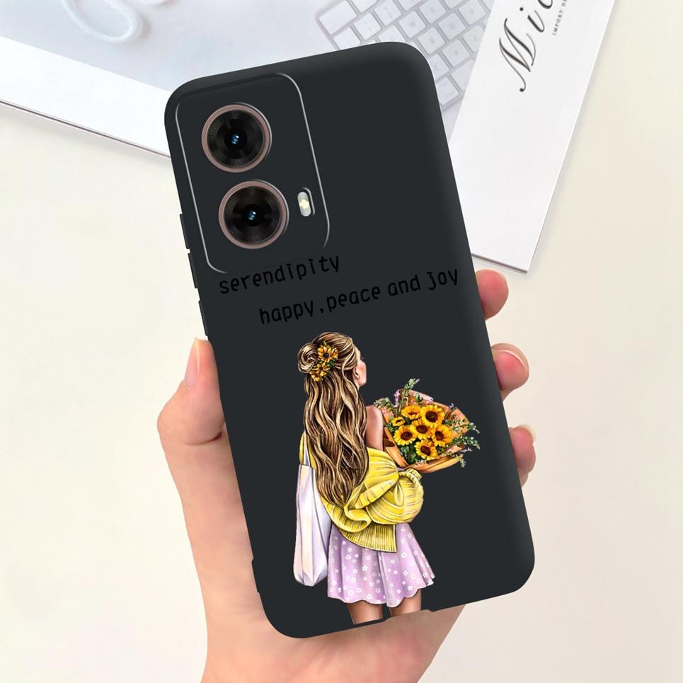 For Motorola Moto G85 Funda Coque 2025 Women New Fashion Pattern Soft Luxury Liquid Silicone Bumper Shell Slim Phone Case Cover