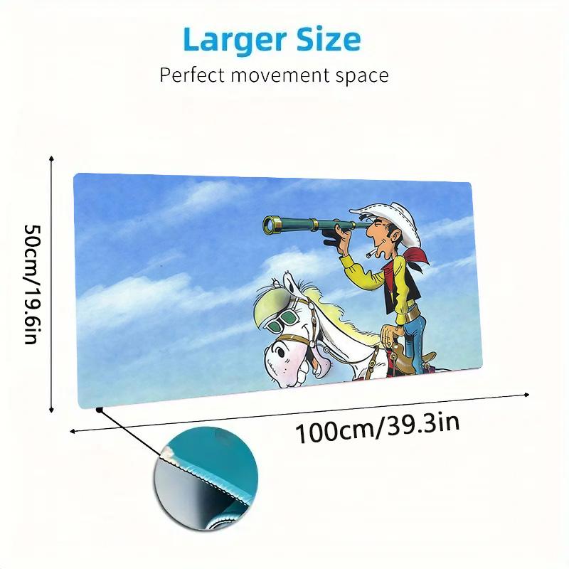 Lucky Luke2 Print Cushion Non-slip Laptop Tablet Big Mousepad XXL Mat Mini PC Playmat With Lock edge