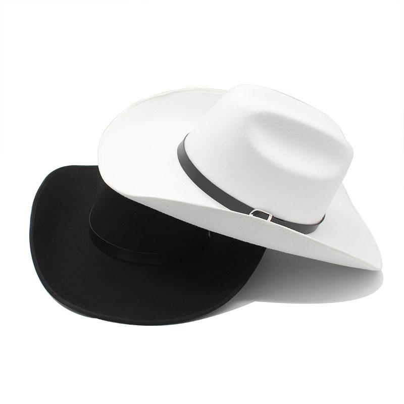 Simple Woolen Western Cowboy Hat Minority Tibetan Top Hat Grassland Curled Woolen Felt Hat Jazz Hat